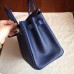 Hermes Birkin 25 Handmade Bag In Sapphire Epsom Calfskin
