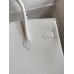 Hermes Birkin 25 Handmade Bag In White Epsom Calfskin
