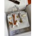 Hermes Birkin 25 Handmade Bag In White Epsom Calfskin