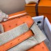 Hermes Birkin 25 Handmade Bag In Orange Ostrich Leather