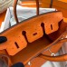 Hermes Birkin 25 Handmade Bag In Orange Ostrich Leather