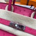 Hermes Birkin 25 Handmade Bag In Rose Red Ostrich Leather