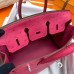 Hermes Birkin 25 Handmade Bag In Rose Red Ostrich Leather