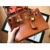 Hermes Birkin 25 Handmade Bag In Gold Swift Leather