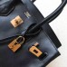 Hermes Birkin 25 Handmade Bag In Black Swift Leather