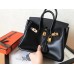 Hermes Birkin 25 Handmade Bag In Black Swift Leather