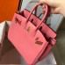 Hermes Birkin 25 Handmade Bag In Rose Lipstick Swift Leather