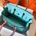 Hermes Birkin 30 Handmade Bag In Blue Atoll Clemence Leather