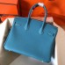 Hermes Birkin 30 Handmade Bag In Blue Jean Clemence Leather