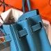 Hermes Birkin 30 Handmade Bag In Blue Jean Clemence Leather