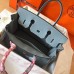 Hermes Birkin 30 Handmade Bag In Blue Lin Clemence Leather