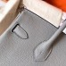 Hermes Birkin 30 Handmade Bag In Pearl Grey Clemence Leather