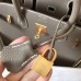 Hermes Birkin 30 Handmade Bag In Etain Clemence Leather