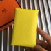 Hermes Calvi Card Holder In Yellow Epsom Leather