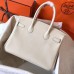 Hermes Birkin 30 Handmade Bag In White Clemence Leather