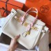 Hermes Birkin 30 Handmade Bag In White Clemence Leather