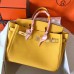 Hermes Birkin 30 Handmade Bag In Yellow Clemence Leather
