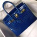 Hermes Birkin 30 Bag In Blue Electric Crocodile Niloticus Skin