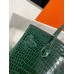 Hermes Birkin 30 Bag In Green Crocodile Porosus Shiny Skin