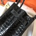 Hermes Birkin 30 Bag In Black Crocodile Porosus Shiny Skin
