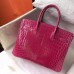 Hermes Birkin 30 Bag In Rose Red Crocodile Niloticus Shiny Skin