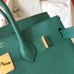 Hermes Birkin 30 Handmade Bag In Malachite Epsom Leather