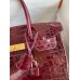 Hermes Birkin 30 Handmade Bag In Bordeaux Crocodile Niloticus Shiny