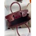 Hermes Birkin 30 Handmade Bag In Bordeaux Crocodile Niloticus Shiny