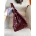 Hermes Birkin 30 Handmade Bag In Bordeaux Crocodile Niloticus Shiny